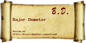 Bajor Demeter névjegykártya